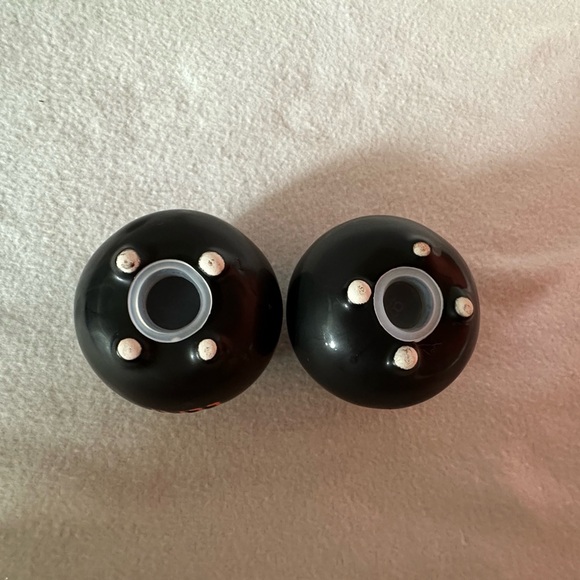 BOO & EEK Rae Dunn salt and pepper caldron BLACK WITH ORANGE LETTERS - Picture 6 of 7